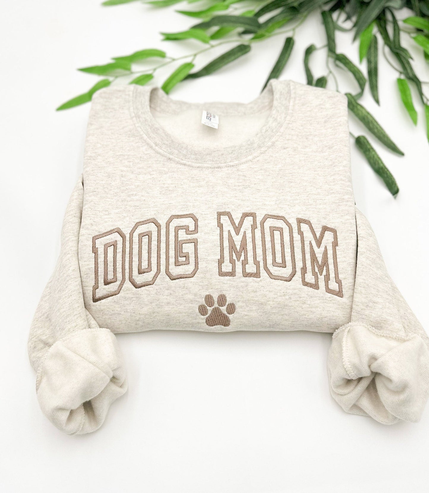 Embroidered Dog Mama Sweatshirt with Pet Names on Sleeve Gift for Pet Lover