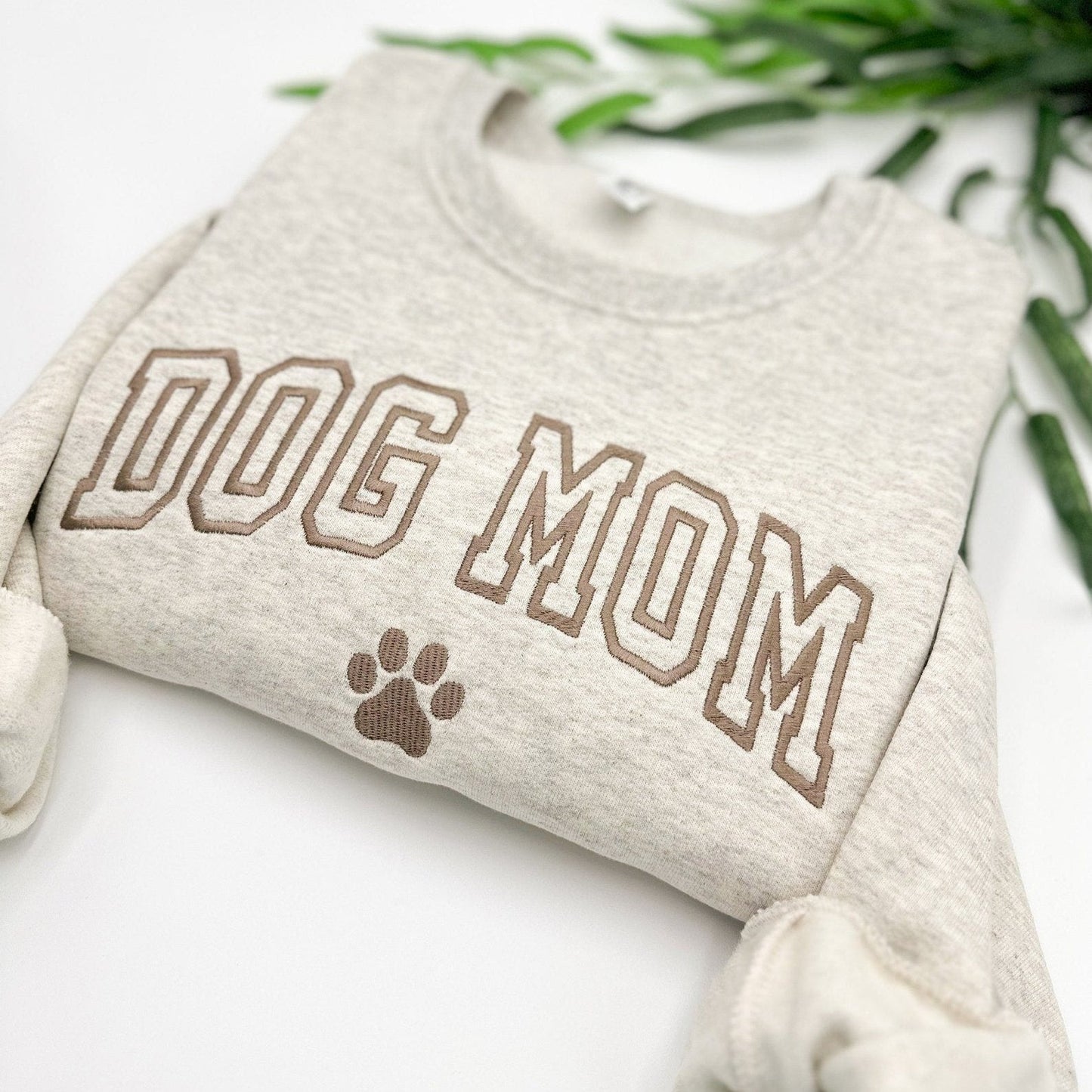 Embroidered Dog Mama Sweatshirt with Pet Names on Sleeve Gift for Pet Lover