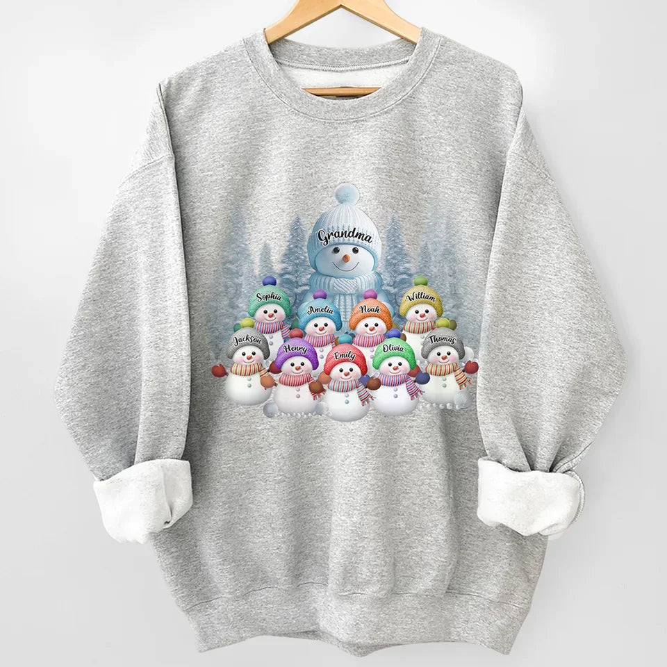 Christmas With Grandma Is Filled With Warmth - Family Personalized Custom Unisex Sweatshirt With Design On Sleeve - Christmas Gift For Mom, Grandma