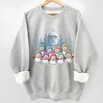 Christmas With Grandma Is Filled With Warmth - Family Personalized Custom Unisex Sweatshirt With Design On Sleeve - Christmas Gift For Mom, Grandma