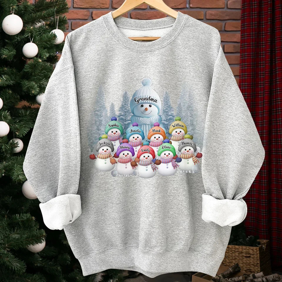 Christmas With Grandma Is Filled With Warmth - Family Personalized Custom Unisex Sweatshirt With Design On Sleeve - Christmas Gift For Mom, Grandma