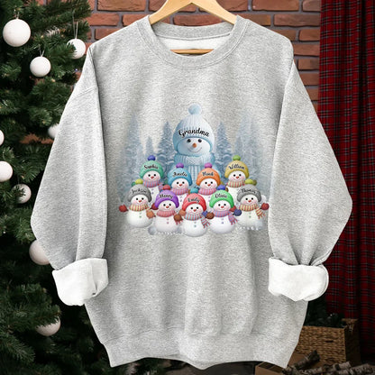 Christmas With Grandma Is Filled With Warmth - Family Personalized Custom Unisex Sweatshirt With Design On Sleeve - Christmas Gift For Mom, Grandma