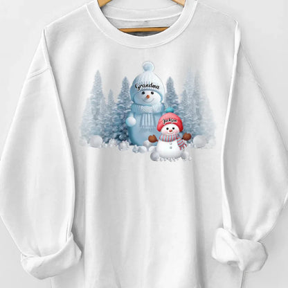 Christmas With Grandma Is Filled With Warmth - Family Personalized Custom Unisex Sweatshirt With Design On Sleeve - Christmas Gift For Mom, Grandma