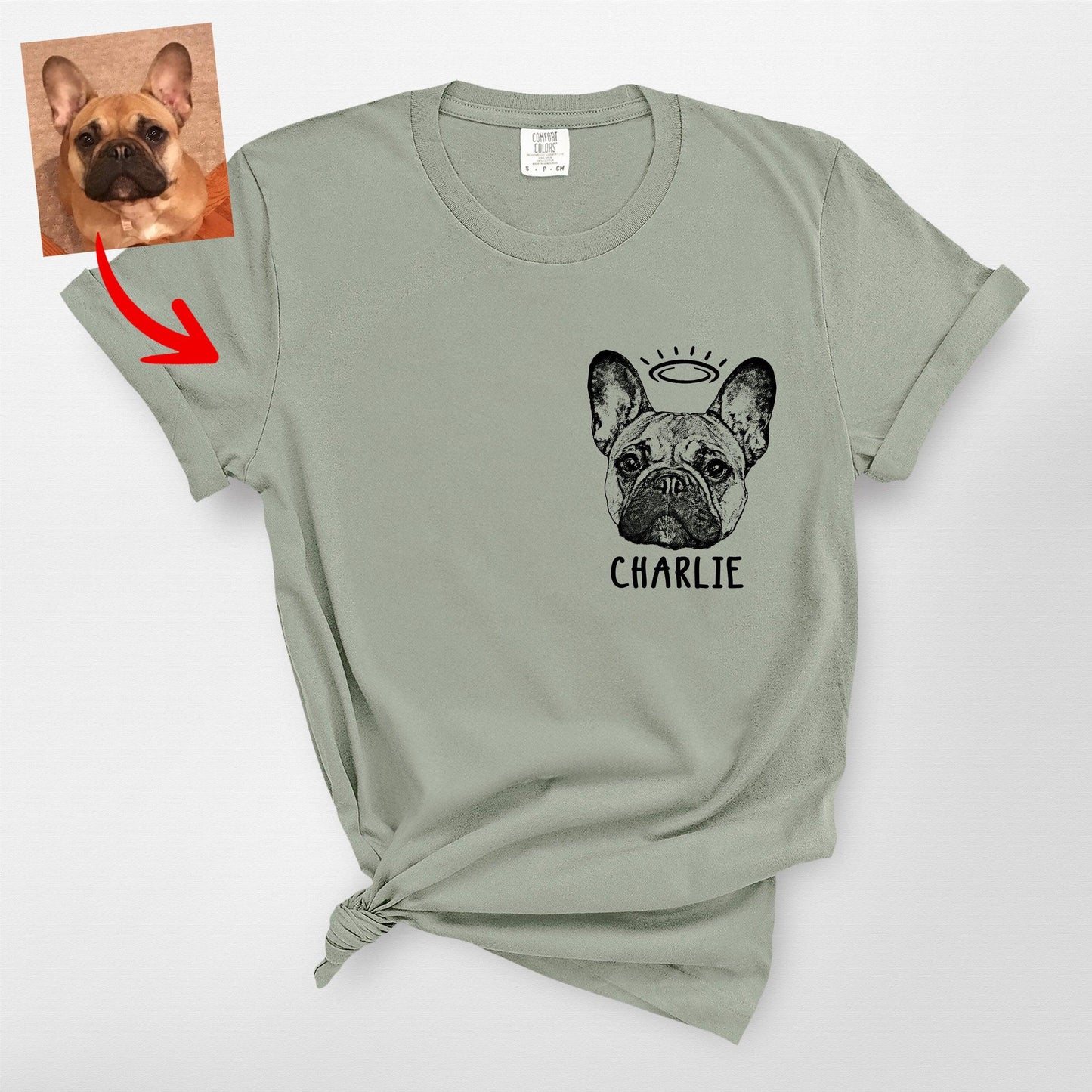 Personalized Memorial Dog Angel T-Shirt – Custom Pet Tribute Tee | Comfort Colors T-Shirt