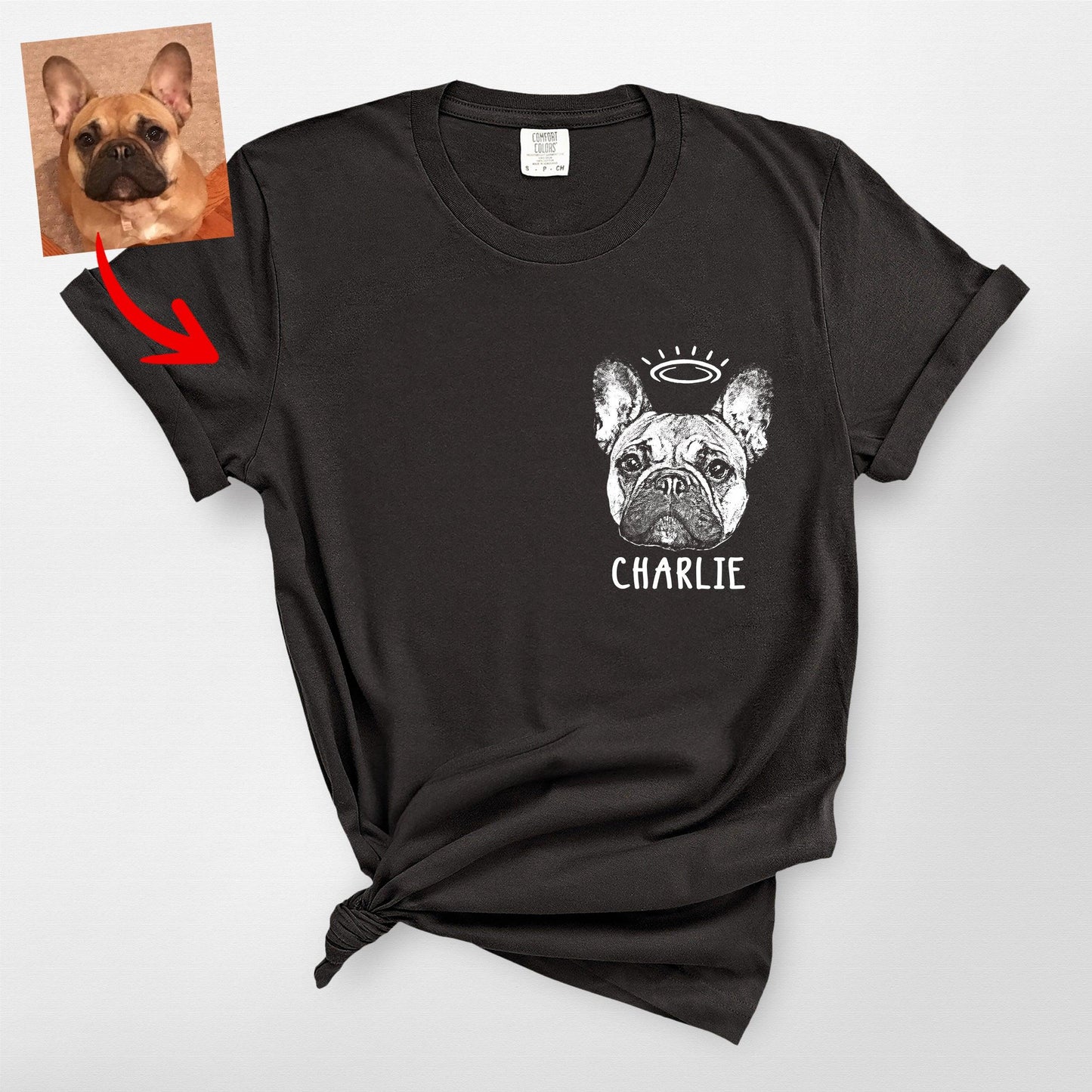 Personalized Memorial Dog Angel T-Shirt – Custom Pet Tribute Tee | Comfort Colors T-Shirt