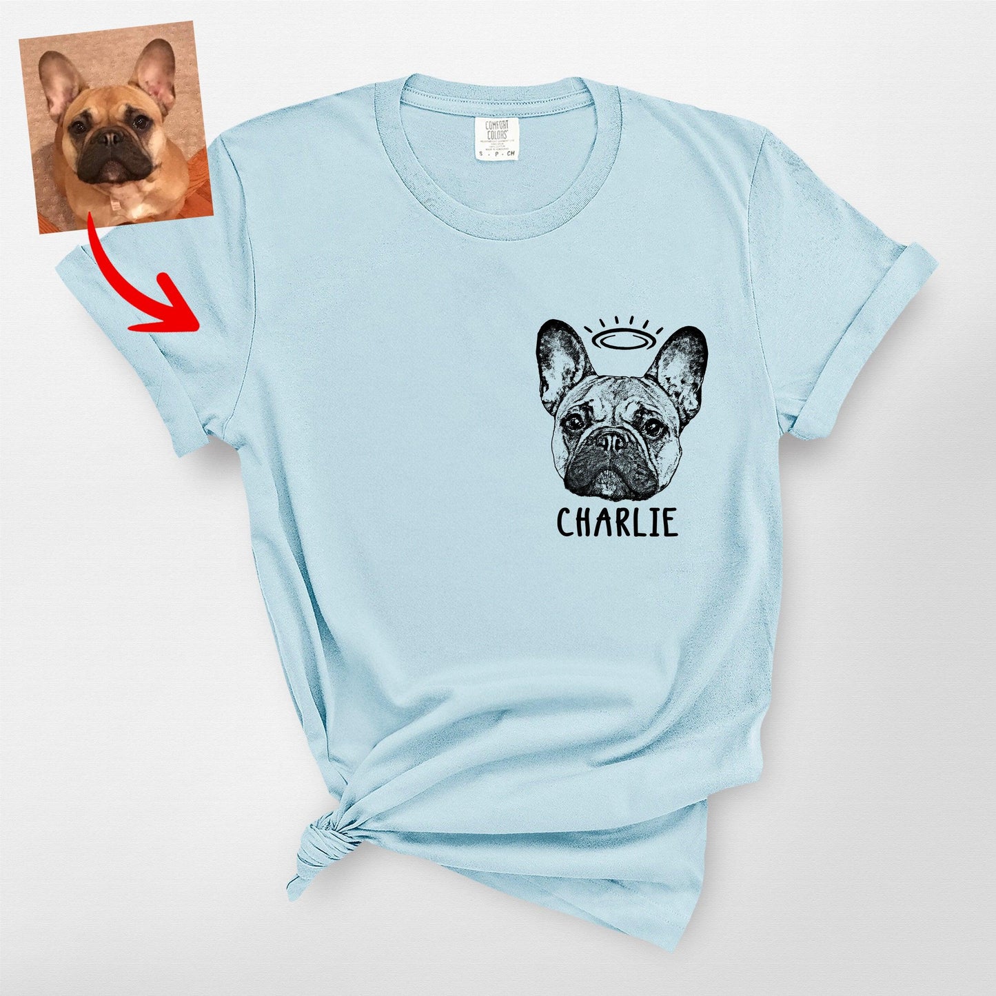 Personalized Memorial Dog Angel T-Shirt – Custom Pet Tribute Tee | Comfort Colors T-Shirt