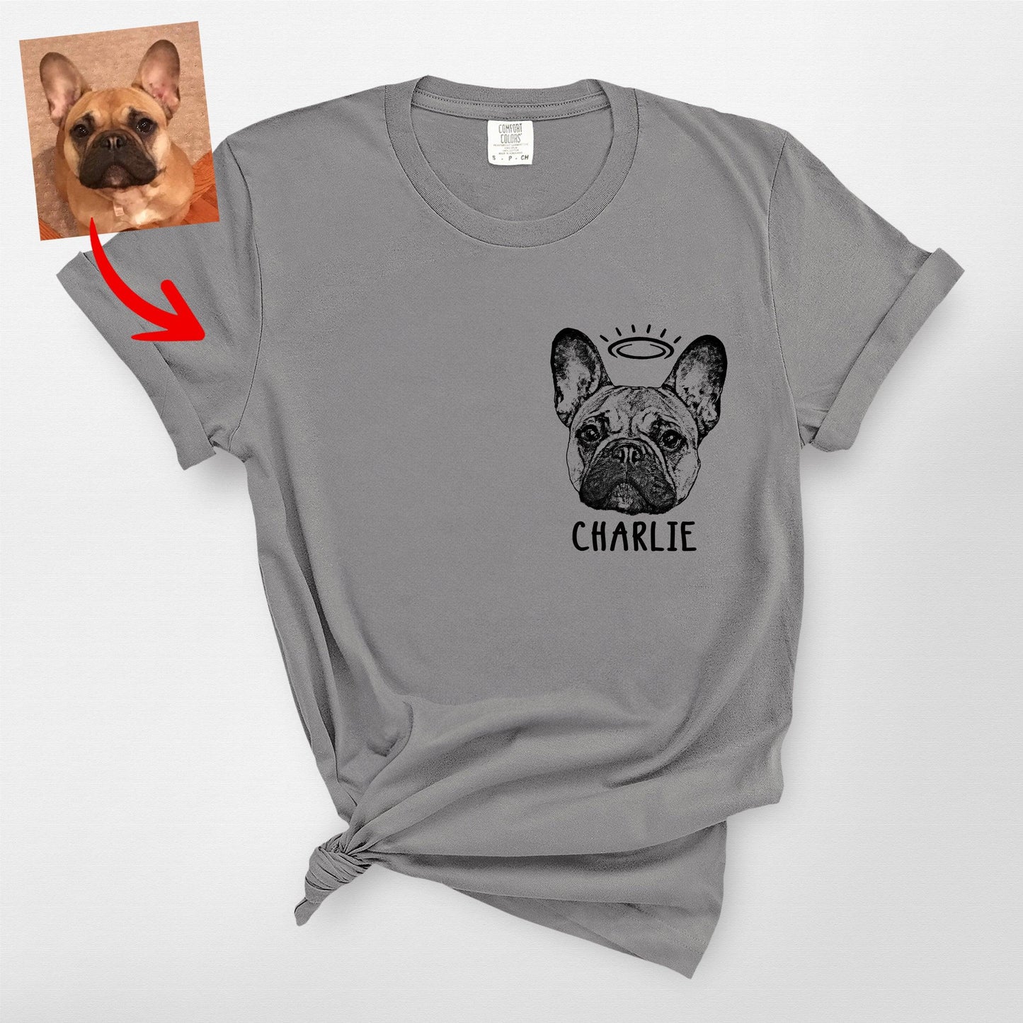 Personalized Memorial Dog Angel T-Shirt – Custom Pet Tribute Tee | Comfort Colors T-Shirt